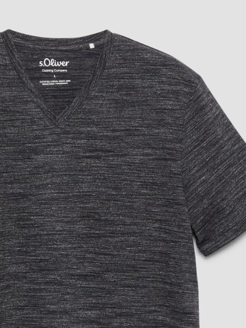 s.Oliver Tricou cu anchior, barbati, din amestec de bumbac, Regular fit, Negru - Img 7