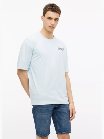 s.Oliver Tricou la baza gatului, barbati, cu imprimeu, Modern Fit, Albastru deschis