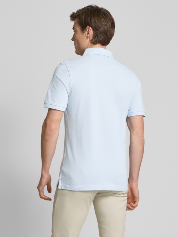 s.Oliver Tricou polo barbati, din 100% bumbac, cu logo, Albastru pastel - Img 2