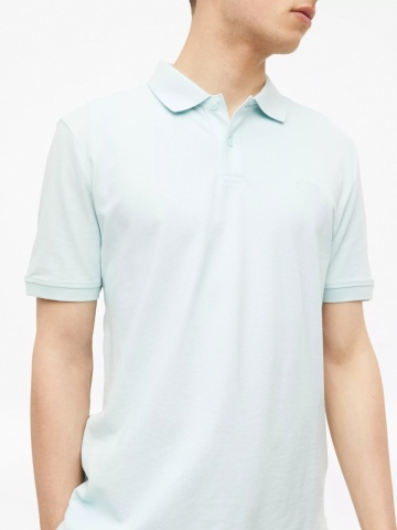 s.Oliver Tricou polo barbati din piqué de bumbac, Regular fit, Albastru deschis - Img 3
