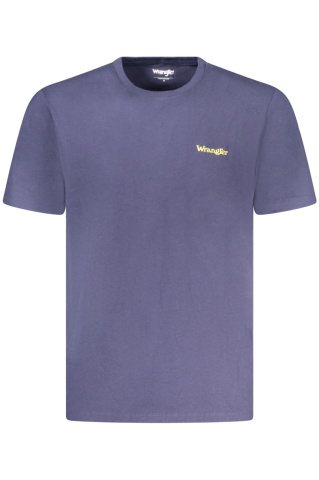 Tricou barbati, cu mini imprimeu cu text galben, Regular fit, Bleumarin - Img 1