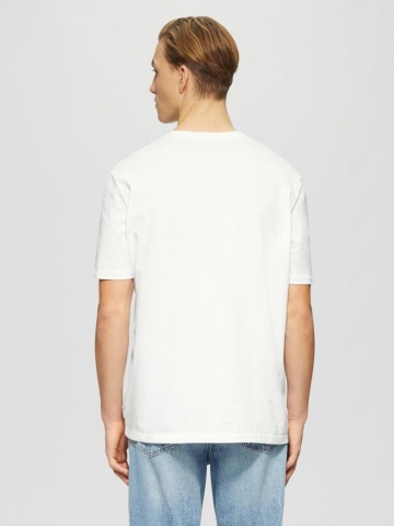Tricou cu maneca scurta, barbati, la baza gatului, croiala Regular Fit, Alb - Img 2