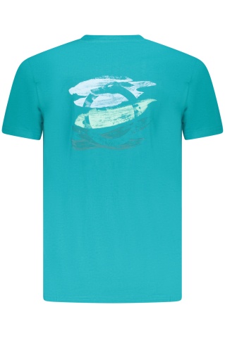 Trussardi Tricou barbati, cu imprimeu grafic pe spate, Regular fit, Albastru deschis - Img 2