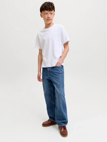 Jack & Jones Blugi baieti, ALEX, cu talie inalta si croiala Baggy fit, Albastru inchis - Img 5
