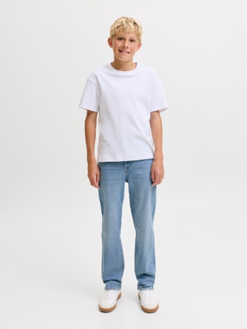 Jack & Jones Blugi baieti, CLARK, cu talie joasa si croiala Regular fit, Albastru deschis - Img 7