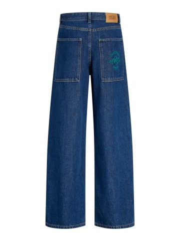 Jack & Jones Blugi baieti, JJIDAVE JJJAX, cu talie inalta si croiala Baggy fit, Albastru inchis - Img 9