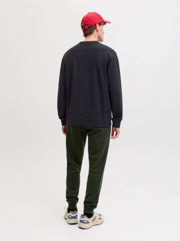 Jack & Jones Bluza barbati, Relaxed fit, cu decolteu la baza gatului, Negru - Img 2