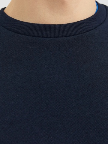 Jack & Jones Bluza barbati, simpla cu decolteu la baza gatului, Bleumarin inchis - Img 3