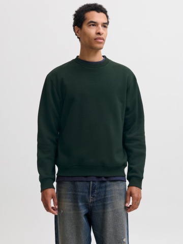 Jack & Jones Bluza barbati, simpla cu decolteu la baza gatului, JJEBRADLEY, Verde inchis