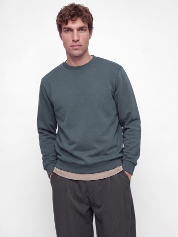 Jack & Jones Bluza barbati, simpla cu decolteu la baza gatului, JJEBRADLEY, Gri albastrui