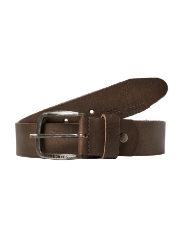 Jack & Jones Curea barbati din piele de bivol, catarama clasica cu stift, Maro