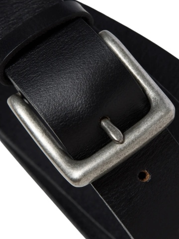 Jack & Jones Curea barbati, din piele naturala de bivol, catarama cu stift, Negru - Img 2