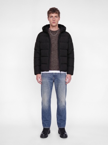 Jack & Jones Geaca barbati, PUFFER, cu gluga, Regular fit, JJEFREDDIE, Negru - Img 4