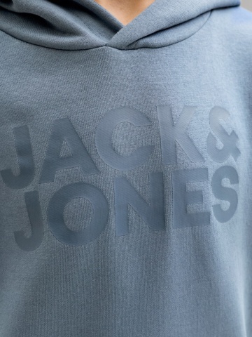 Jack & Jones Hanorac baieti, Regular Fit cu buzunar tip marsupiu si imprimeu cu logo, Albastru - Img 4