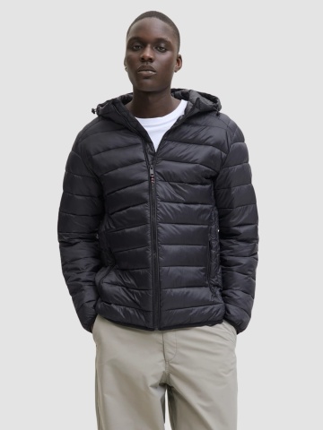 Jack & Jones Jacheta barbati cu gluga, Bradley 12280970, Regular fit, Negru