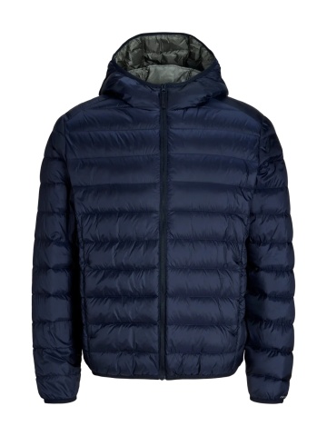 Jack & Jones Jacheta barbati, PUFFER, cu puf de rata, Regular fit, JJEBERG, Bleumarin inchis - Img 7