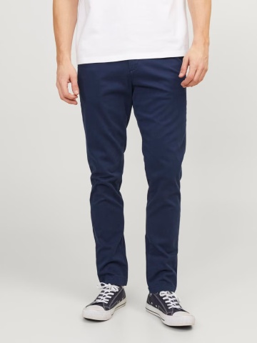 Jack & Jones, Pantaloni chino, barbati, Jpstmarco Bowie, Slim fit, Bleumarin inchis
