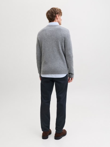 Jack & Jones, Pantaloni chino, barbati, Jpstollie Vance, Regular Fit, cu talie medie, Bleumarin inchis - Img 6