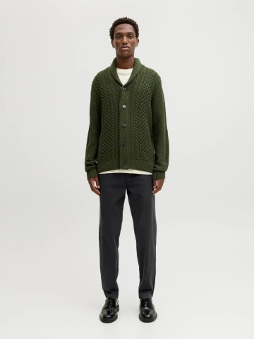 Jack & Jones, Pantaloni chino barbati, Kenso, casual, cu talie medie si croiala Conica, Negru - Img 5