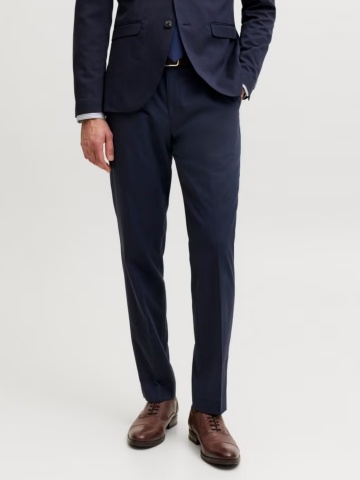 Jack & Jones Pantaloni costum barbati, JPRFRANCO, cu croiala Super Slim fit, Bleumarin inchis