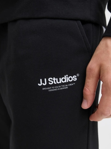 Jack & Jones Pantaloni de trening barbati, cu talie medie, Relaxed Fit, JPSTKANE SOHO, Negru - Img 4