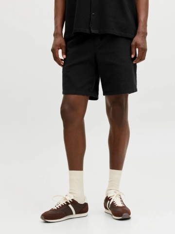 Jack & Jones Pantaloni scurti barbati, Jaiden Waffle Resort Short, Negru