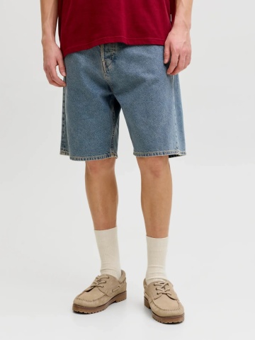 Jack & Jones Pantaloni scurti de blug barbati, cu talie inalta, croiala Regular fit, Albastru