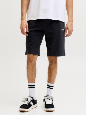 Jack & Jones Pantaloni scurti de trening barbati, talie medie, Regular fit, Negru