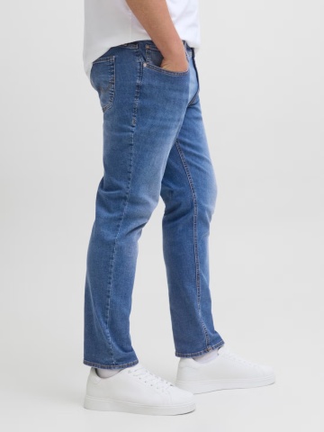 Jack & Jones Plus Blugi Glenn, barbati big sizes, cu talie joasa si croiala Slim Fit, Albastru - Img 3