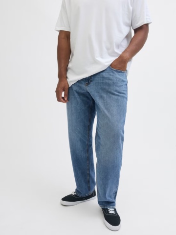 Jack & Jones Plus Blugi Mike, barbati big sizes, cu talie joasa si croiala Comfort Fit, Abastru deschis - Img 4