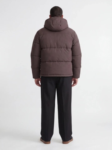 Jack & Jones Plus Geaca barbati big sizes, cu gluga, Regular fit, JJGALAXY, Maro inchis - Img 2