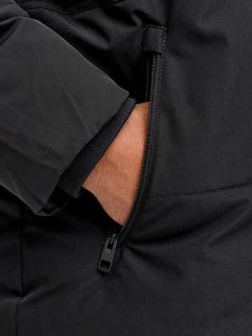 Jack & Jones Plus Geaca barbati cu gluga, 2 buzunare oblice si croiala Regular fit, Negru - Img 4