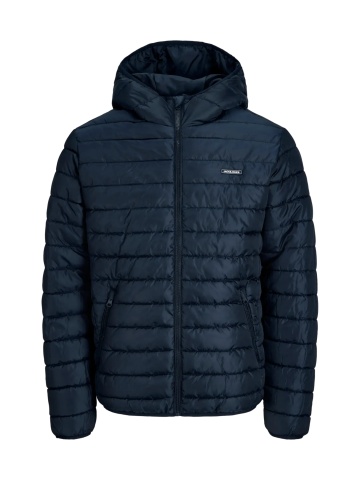 Jack & Jones Plus Jacheta barbati big sizes, PUFFER, cu gluga, JJELVIS, Bleumarin inchis