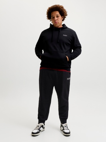 Jack & Jones Plus Pantaloni de trening barbati big sizes, JPSTGORDON, Regular fit, Negru - Img 6