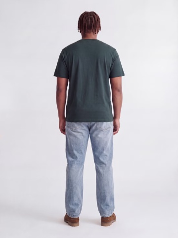 Jack & Jones Plus Tricou barbati big sizes, din bumbac, Regular fit, JJRUSH, Verde inchis - Img 7