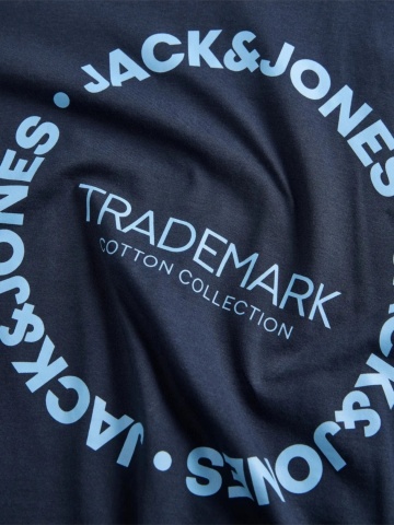 Jack & Jones Plus Tricou barbati big sizes, din bumbac, Regular Fit, JJBENSON, Bleumarin inchis - Img 5