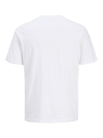 Jack & Jones Plus Tricou la baza gatului barbati big sizes, din bumbac, Regular Fit, Alb - Img 2