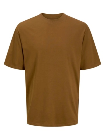Jack & Jones Plus Tricou simplu barbati big sizes, Bradley, decolteu la baza gatului, Maro - Img 8