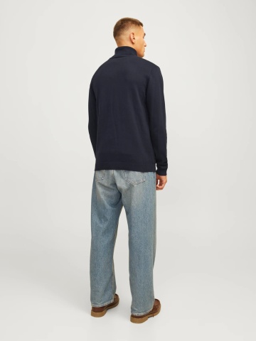 Jack & Jones Pulover barbati, simplu cu guler inalt, Bleumarin inchis - Img 2