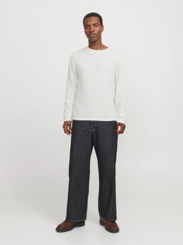 Jack & Jones Pulover tricotat barbati cu decolteu la baza gatului, Alb - Img 6