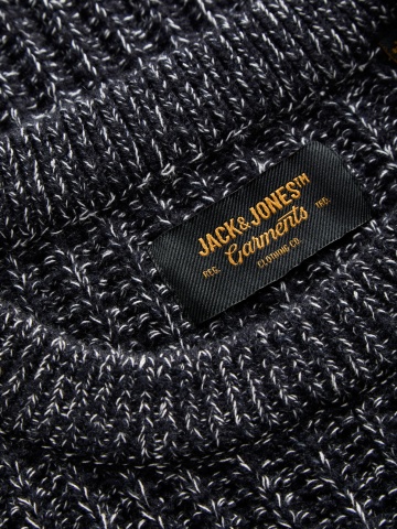 Jack & Jones Pulover tricotat, barbati cu decolteu la baza gatului, Regular fit, JJJAXON, Bleumarin inchis - Img 7