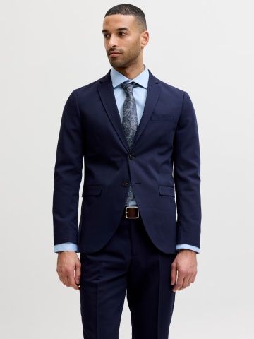 Jack & Jones Sacou barbati, JPRFRANCO, cu croiala Super Slim fit, Bleumarin inchis