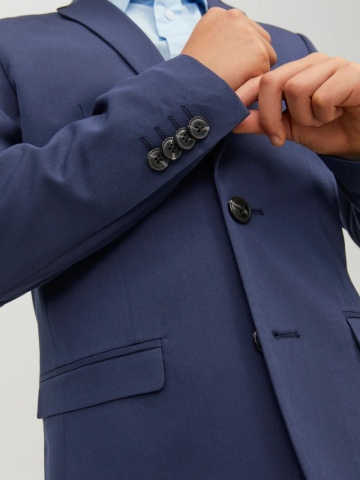 Jack & Jones Sacou costum baieti, SOLAR, croiala Super Slim Fit, Bleumarin - Img 3
