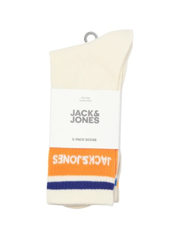 Jack & Jones Set 3 perechi de sosete lungi, barbati, amestec de bumbac, JACNICE, Crem - Img 2