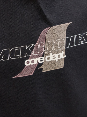 Jack & Jones Tricou baieti cu decolteu la baza gatului si imprimeu cu logo, Negru - Img 7