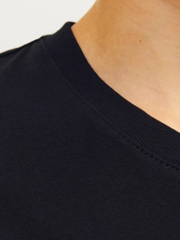 Jack & Jones Tricou baieti, din bumbac organic, Regular fit la baza gatului, JJECORP, Negru - Img 3