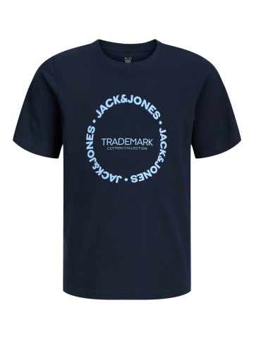Jack & Jones Tricou baieti, din bumbac, Regular Fit, JJBENSON, Bleumarin inchis