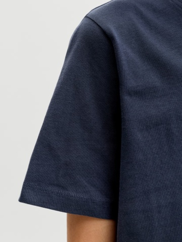 Jack & Jones Tricou baieti, Regular fit la baza gatului, Bleumarin inchis - Img 5