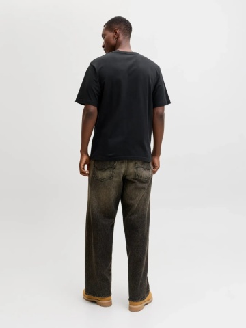 Jack & Jones Tricou barbati, din bumbac, Relaxed Fit, JJEARCHIVE, Negru - Img 6