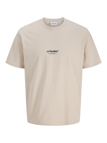 Jack & Jones Tricou barbati, JJESOHO TEE SS, la baza gatului, Relaxed Fit, Crem - Img 8